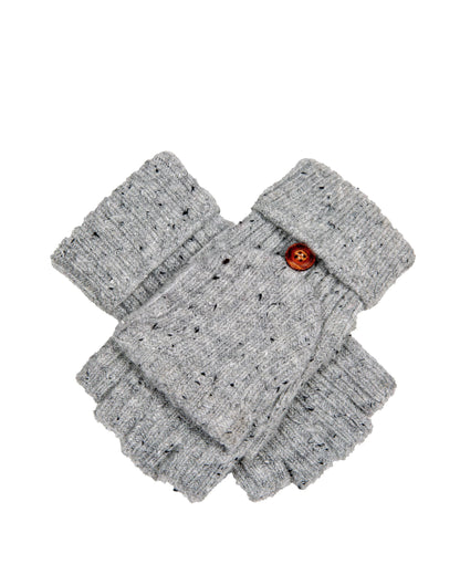 Knit Fingerless Gloves - Dove Grey