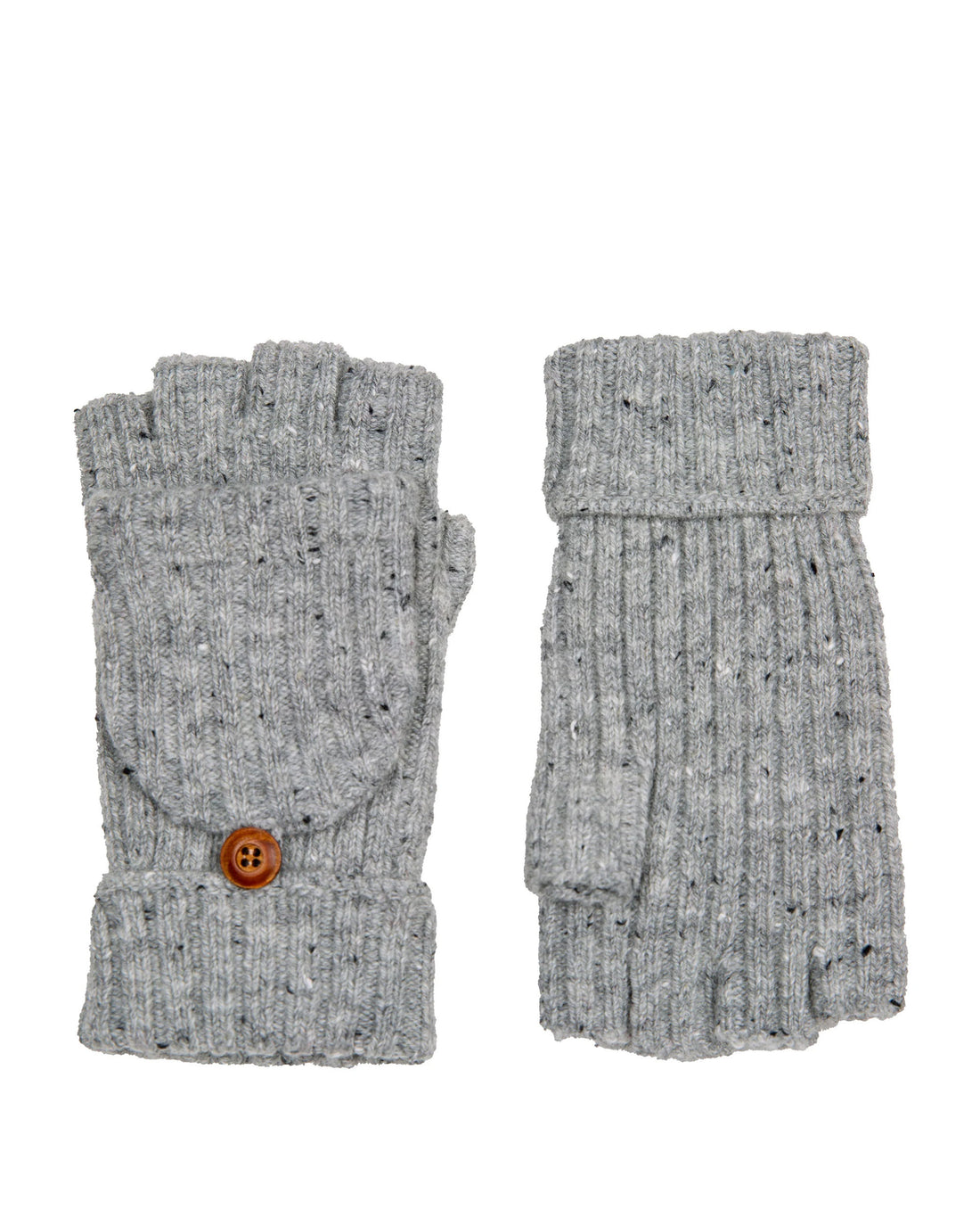 Knit Fingerless Gloves - Dove Grey