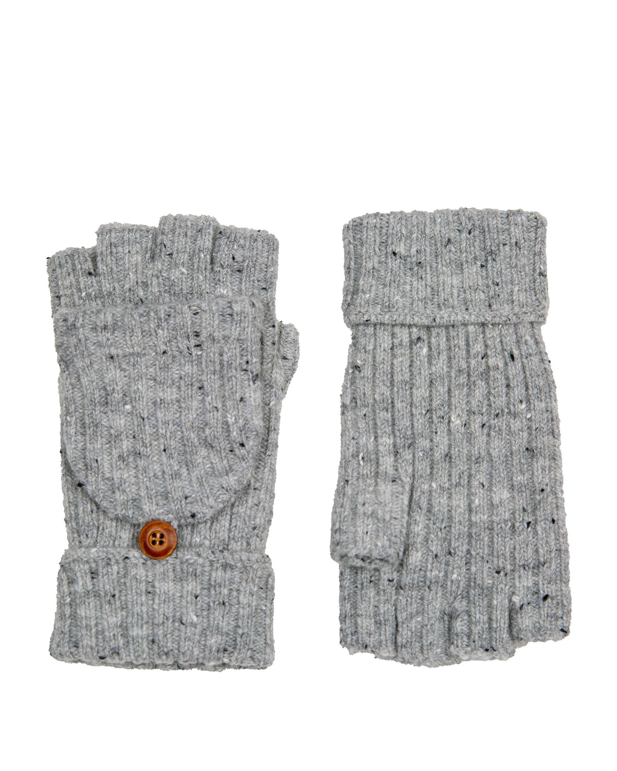 Knit Fingerless Gloves - Dove Grey