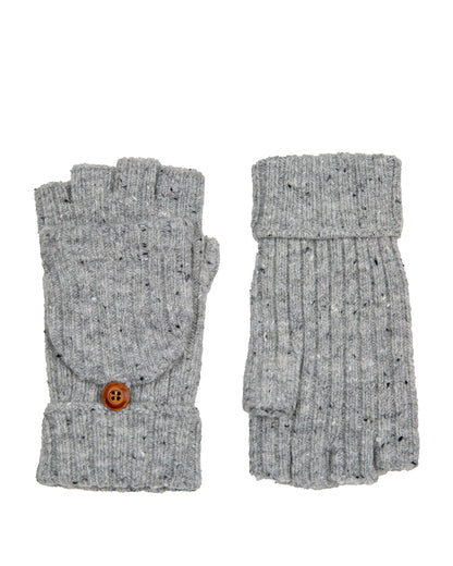 Knit Fingerless Gloves - Dove Grey