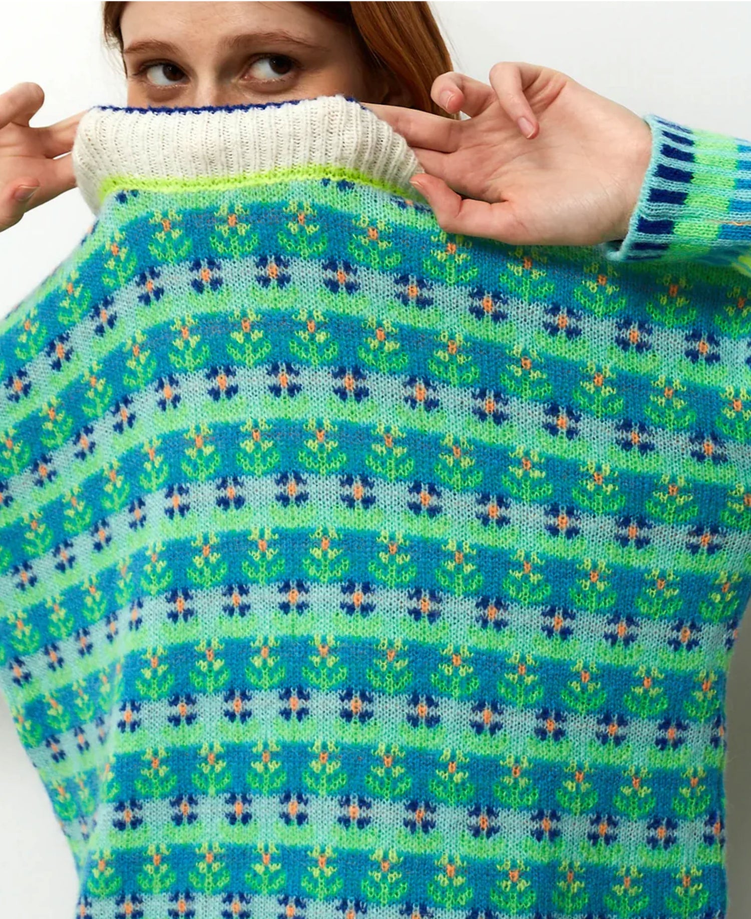 Blossom Fairisle Knit Jumper - Green