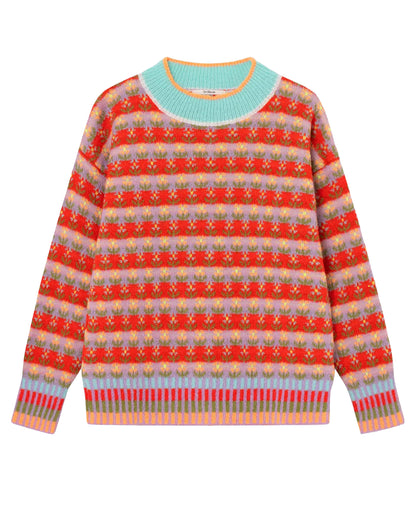 Blossom Fairisle Knit Jumper - Red