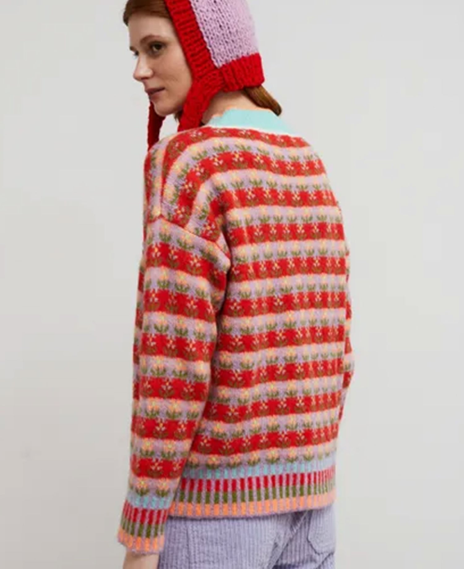 Blossom Fairisle Knit Jumper - Red