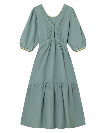 Joy Linen Dress - Verde Green