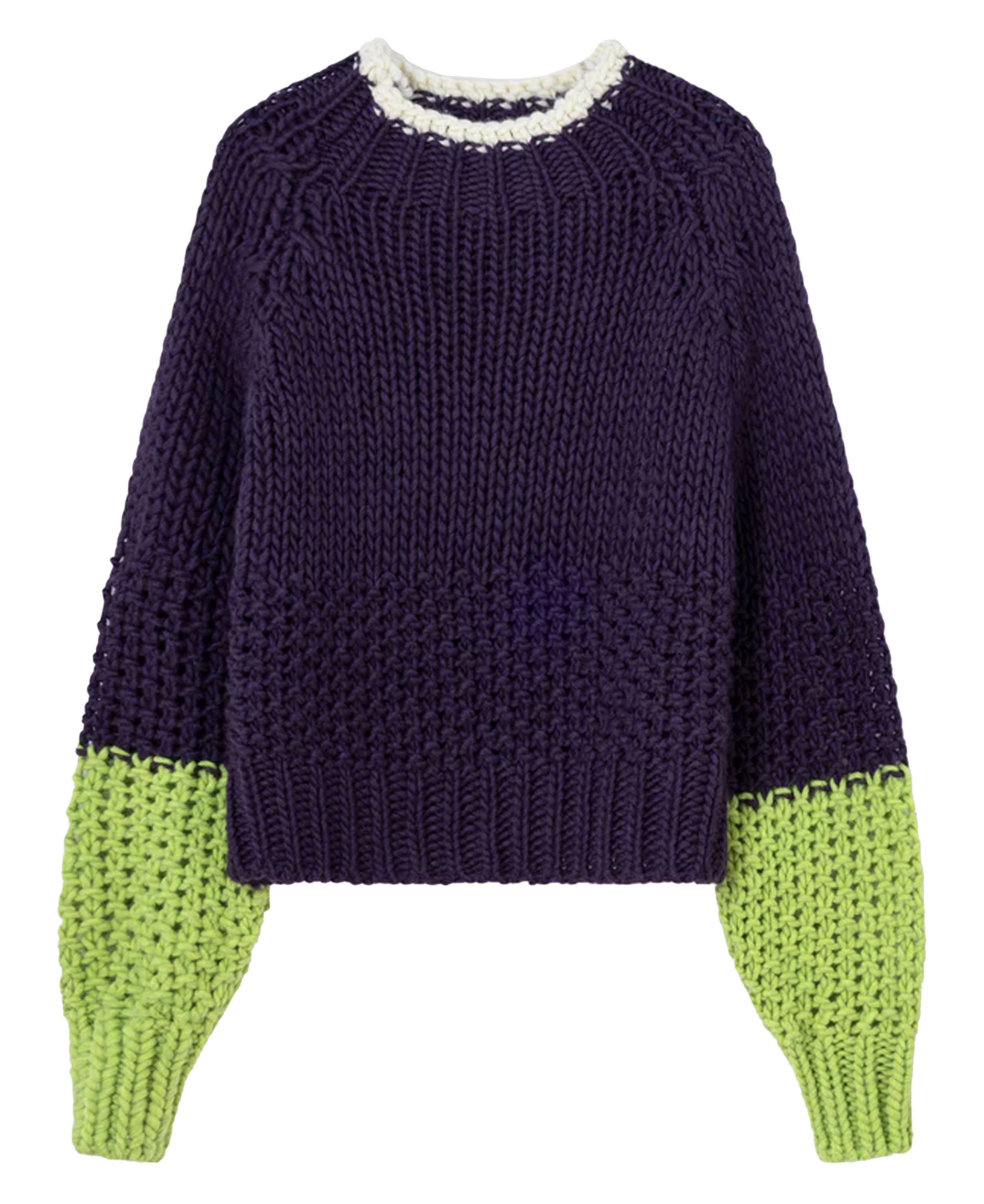 Tamborito Contrast Cuff Jumper - Aubergine