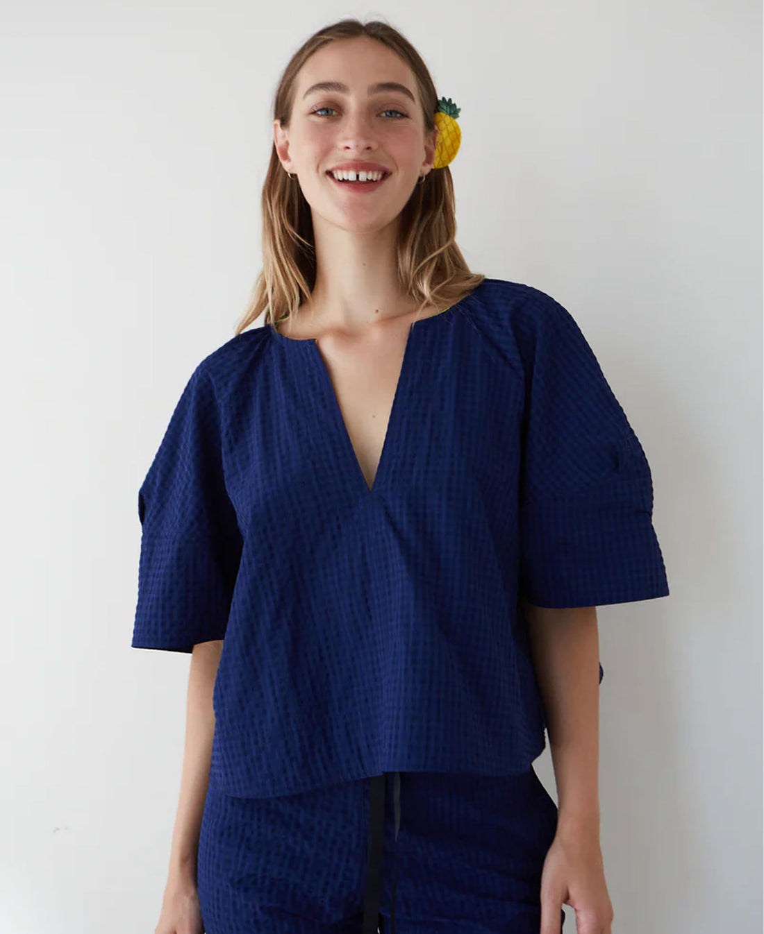 Vichy Soplo Blouse - Navy