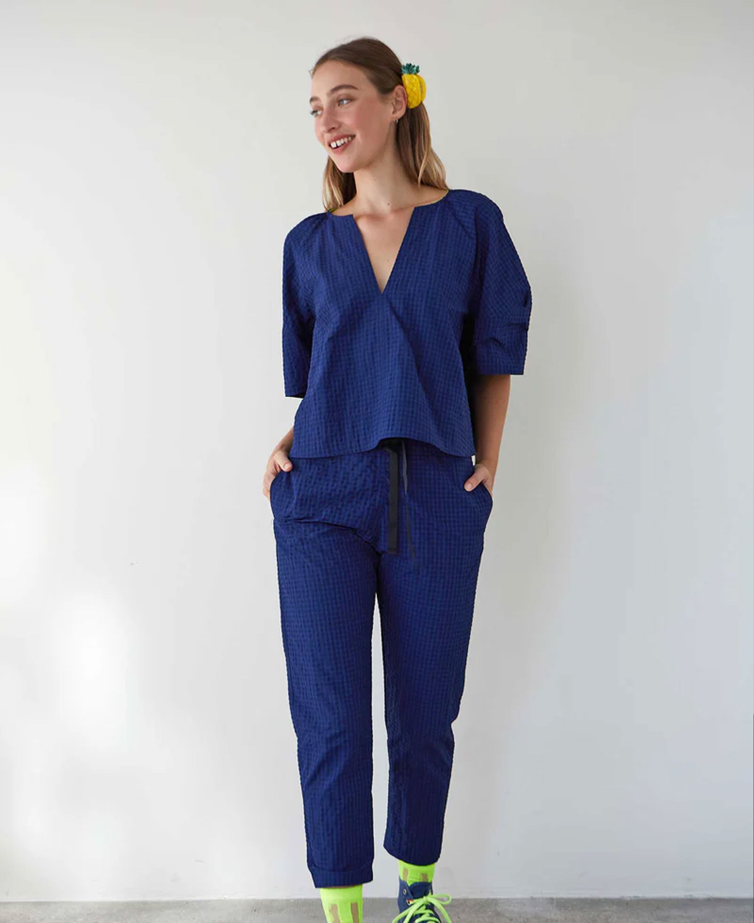Vichy Soplo Blouse - Navy
