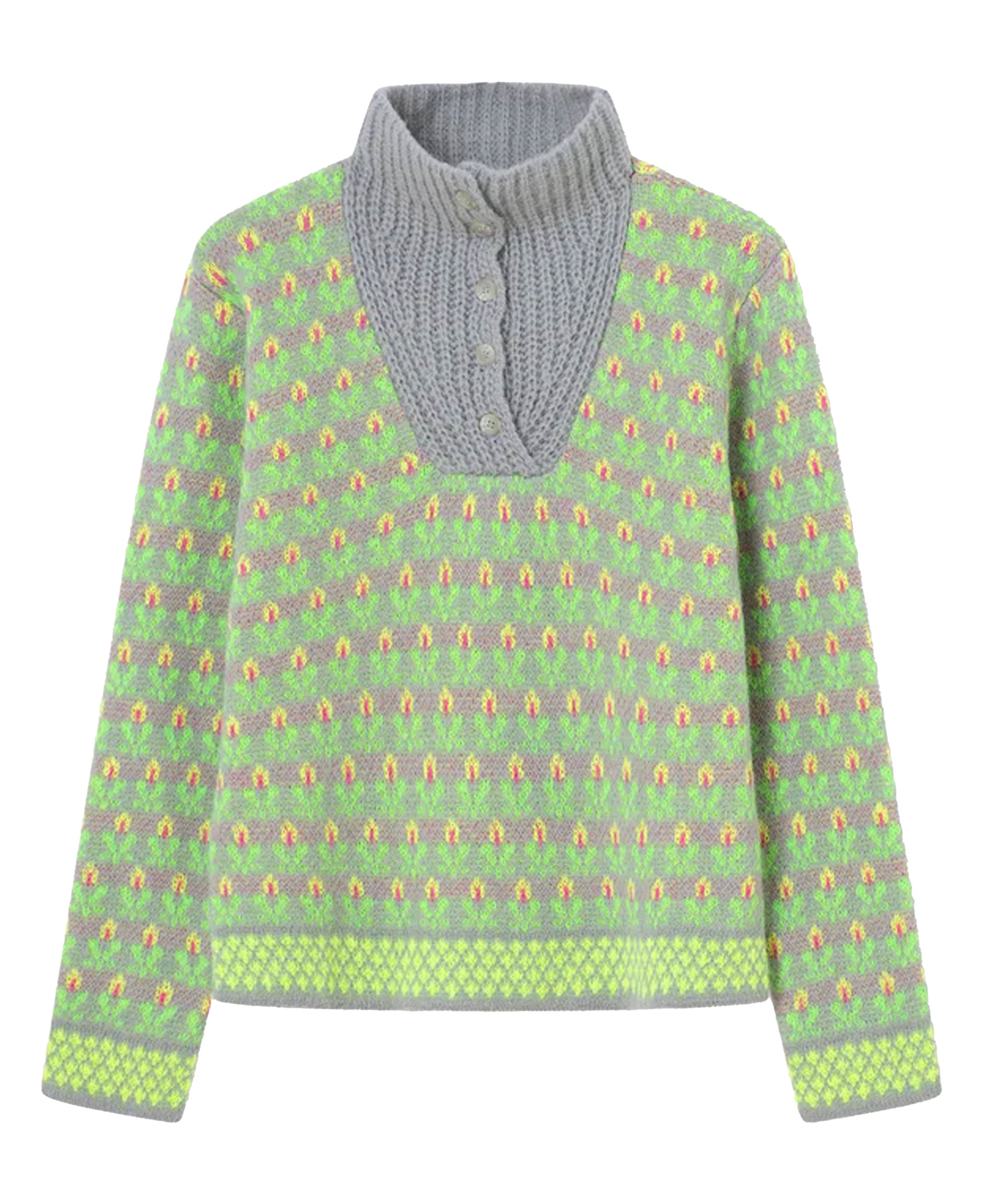 Voltereta Button Neck Jumper - Green