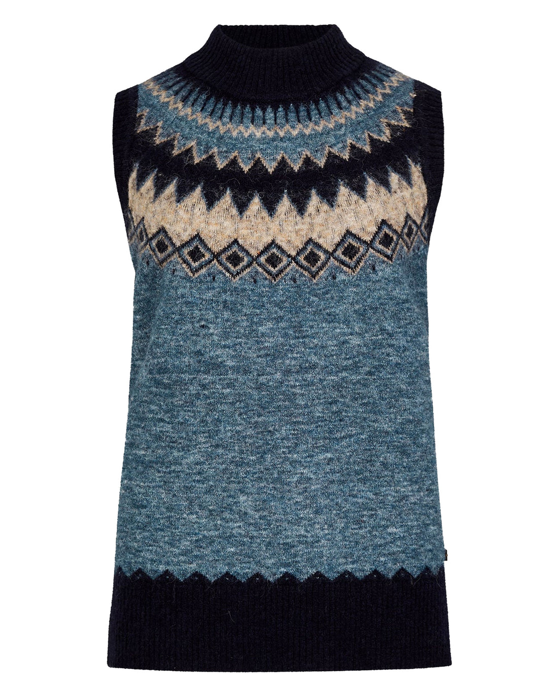 Doyle Fair Isle Pattern Sweater - Navy Multi