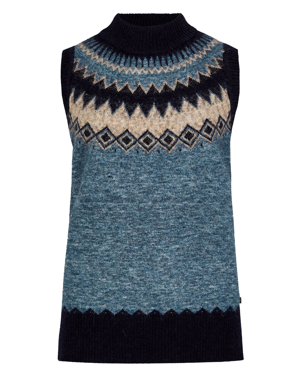 Doyle Fair Isle Pattern Sweater - Navy Multi