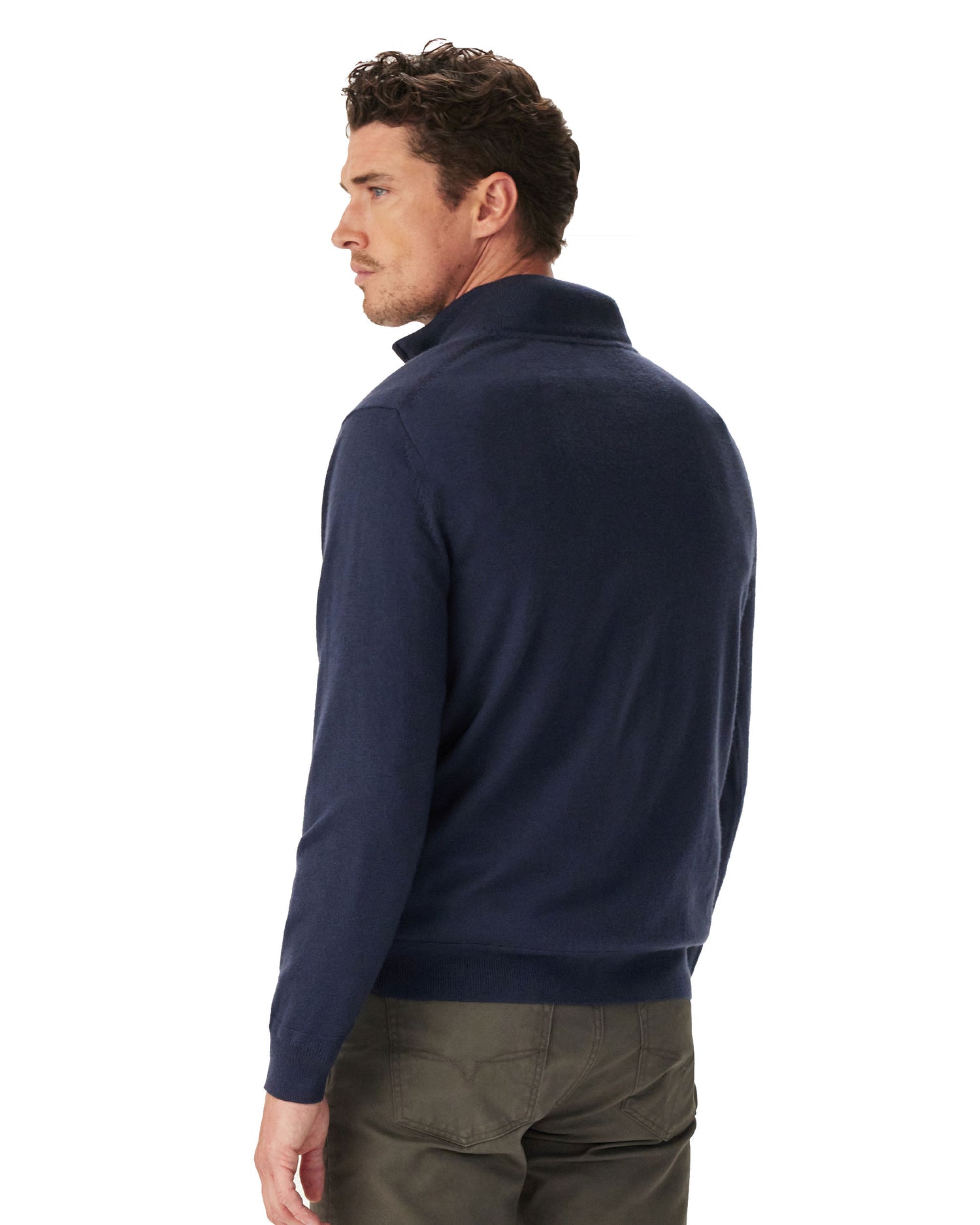 Ernest Merino 1/4 Zip Knit - Navy