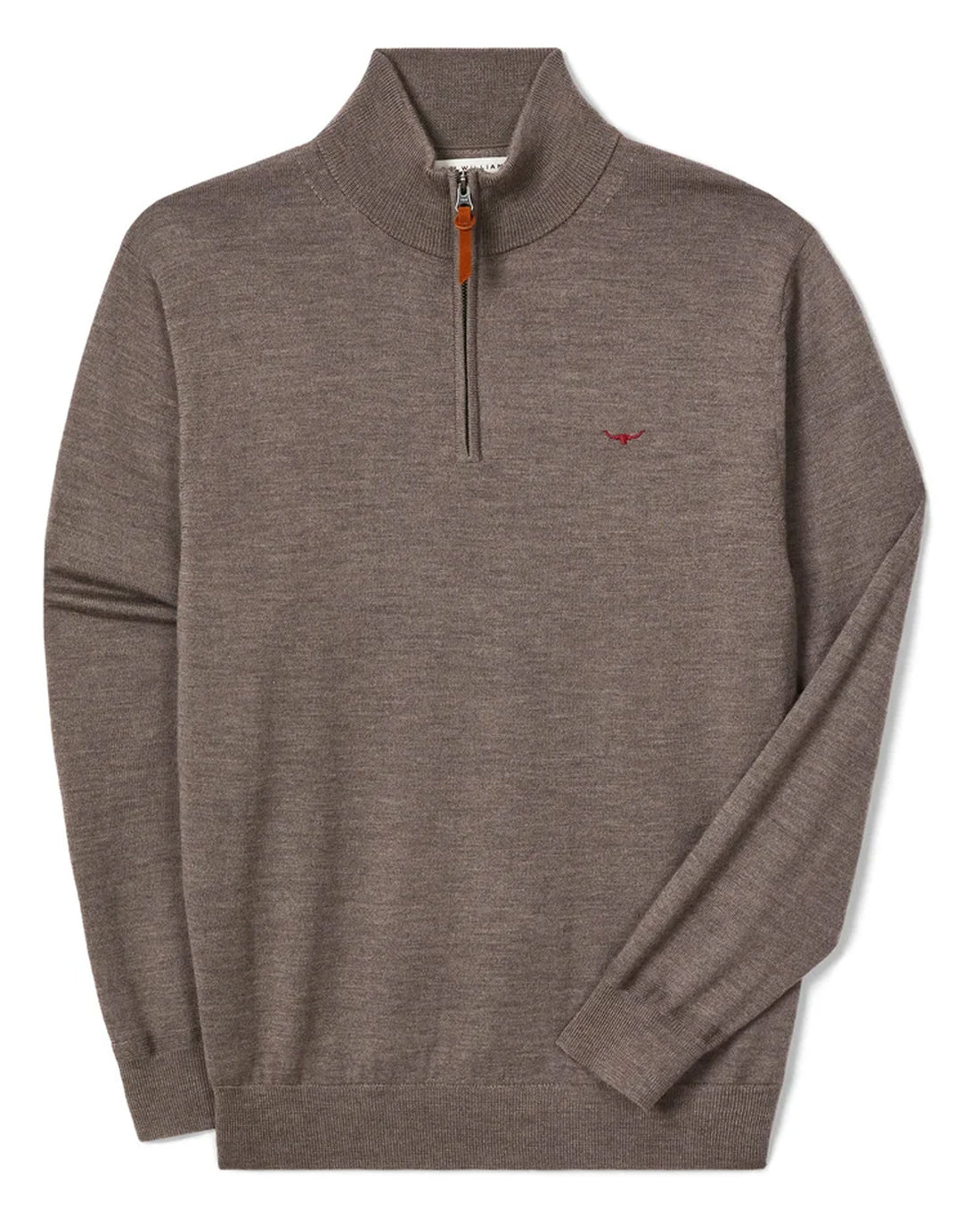 Ernest Merino 1/4 Zip Knit - Nutmeg