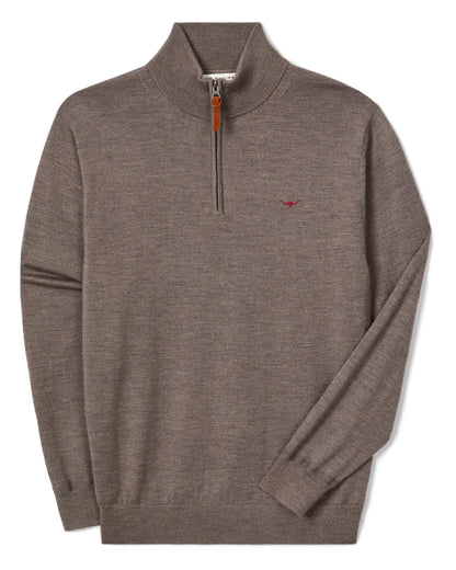 Ernest Merino 1/4 Zip Knit - Nutmeg