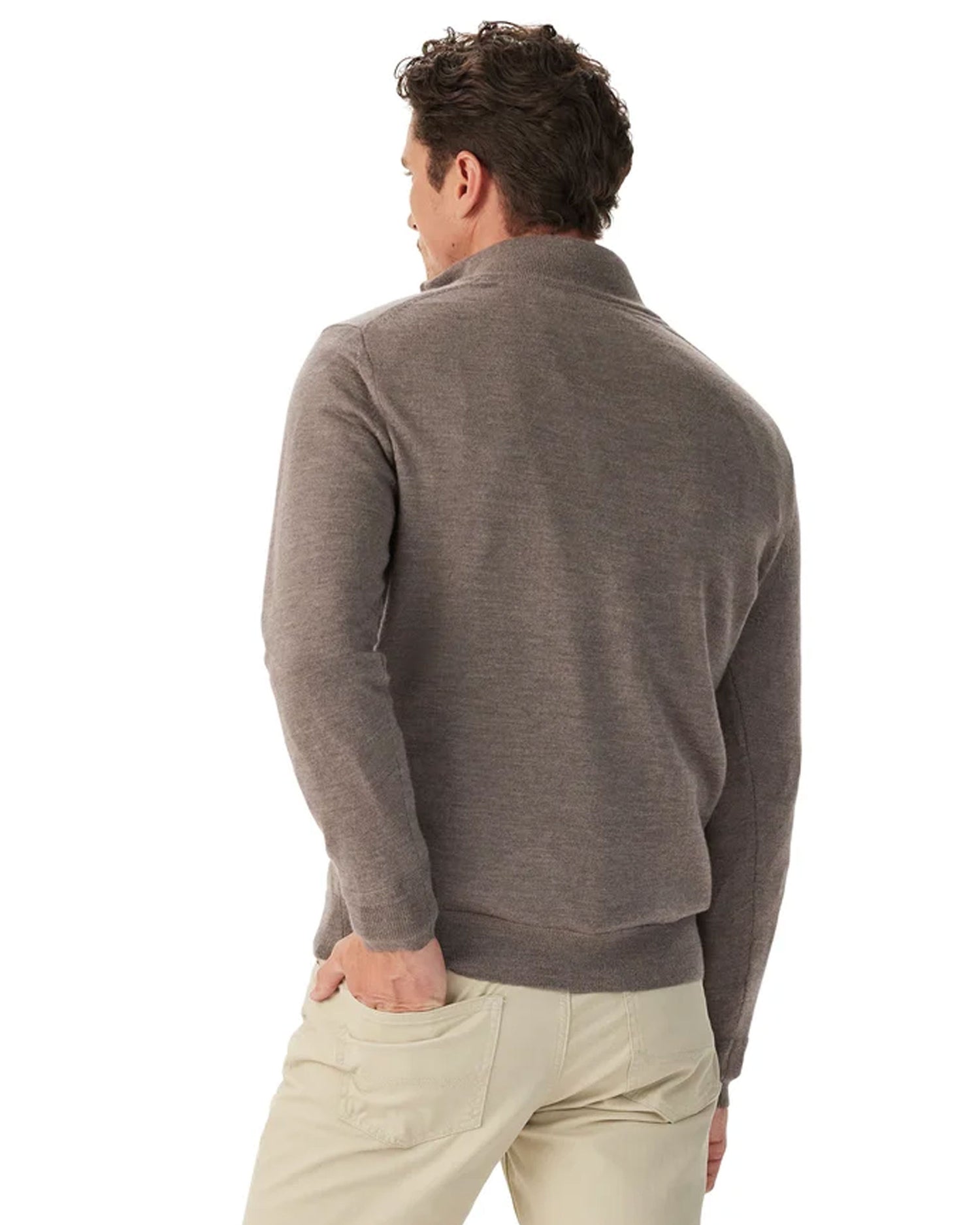 Ernest Merino 1/4 Zip Knit - Nutmeg