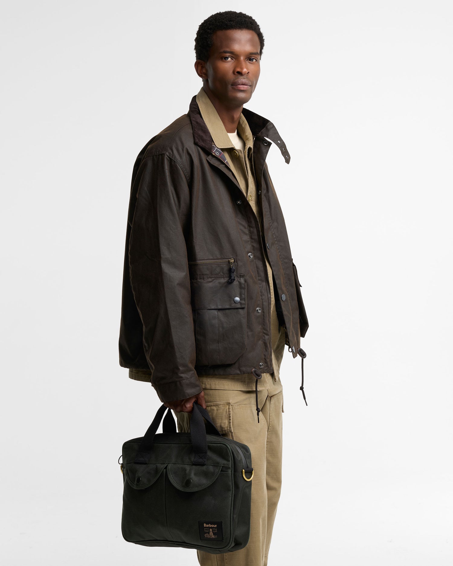Field Waxed Laptop Crossbody Bag - Sage