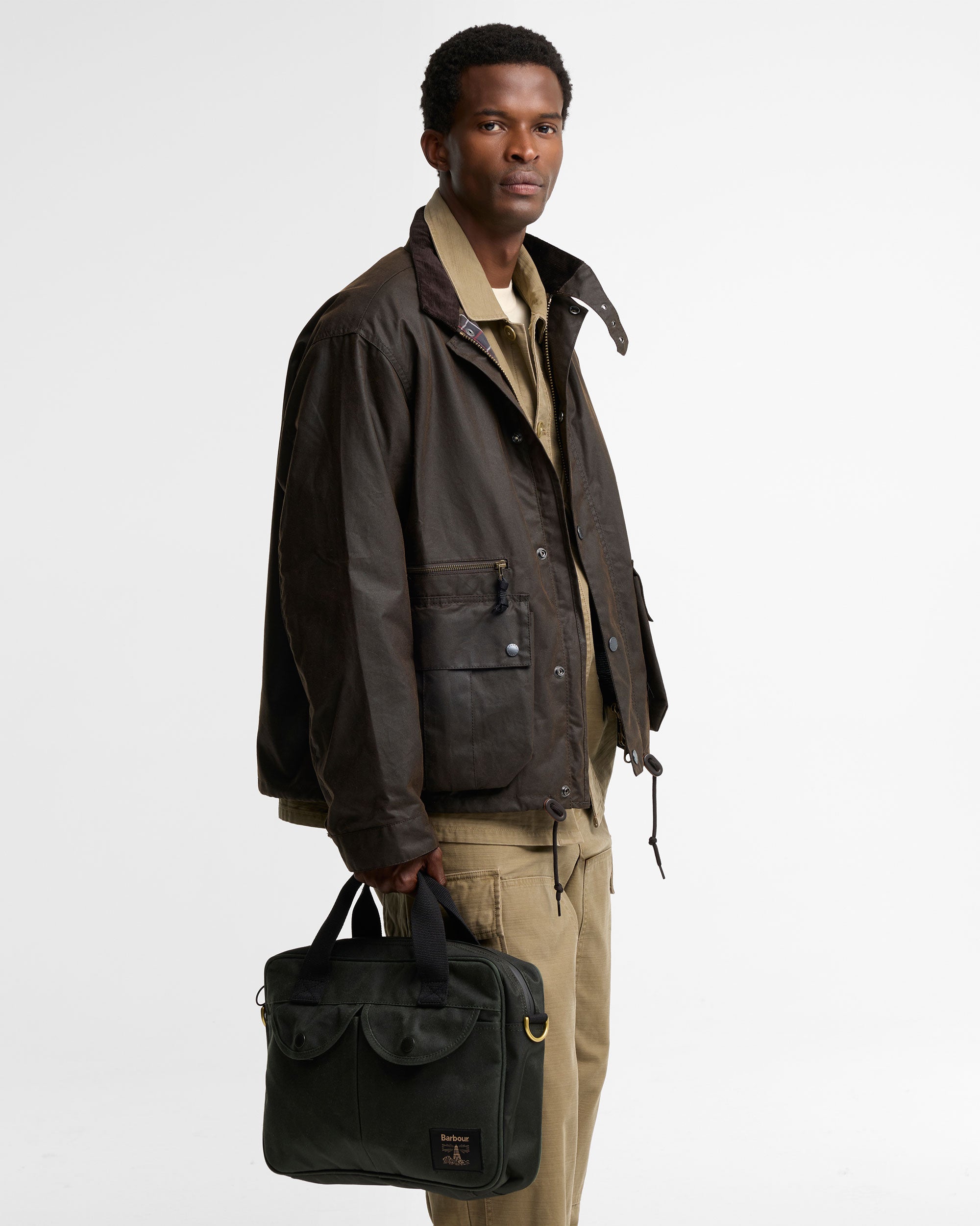 Field Waxed Laptop Crossbody Bag - Sage