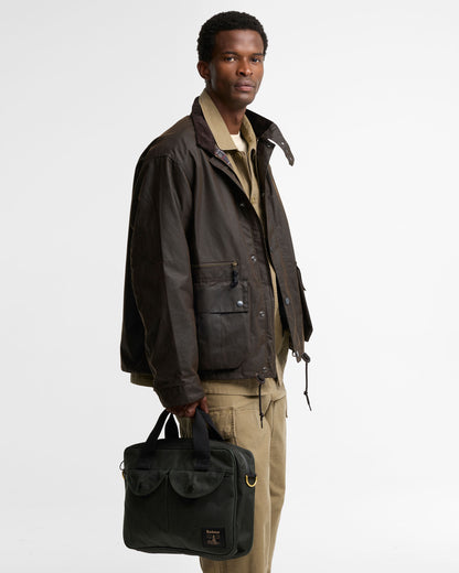 Field Waxed Laptop Crossbody Bag - Sage