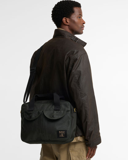 Field Waxed Laptop Crossbody Bag - Sage