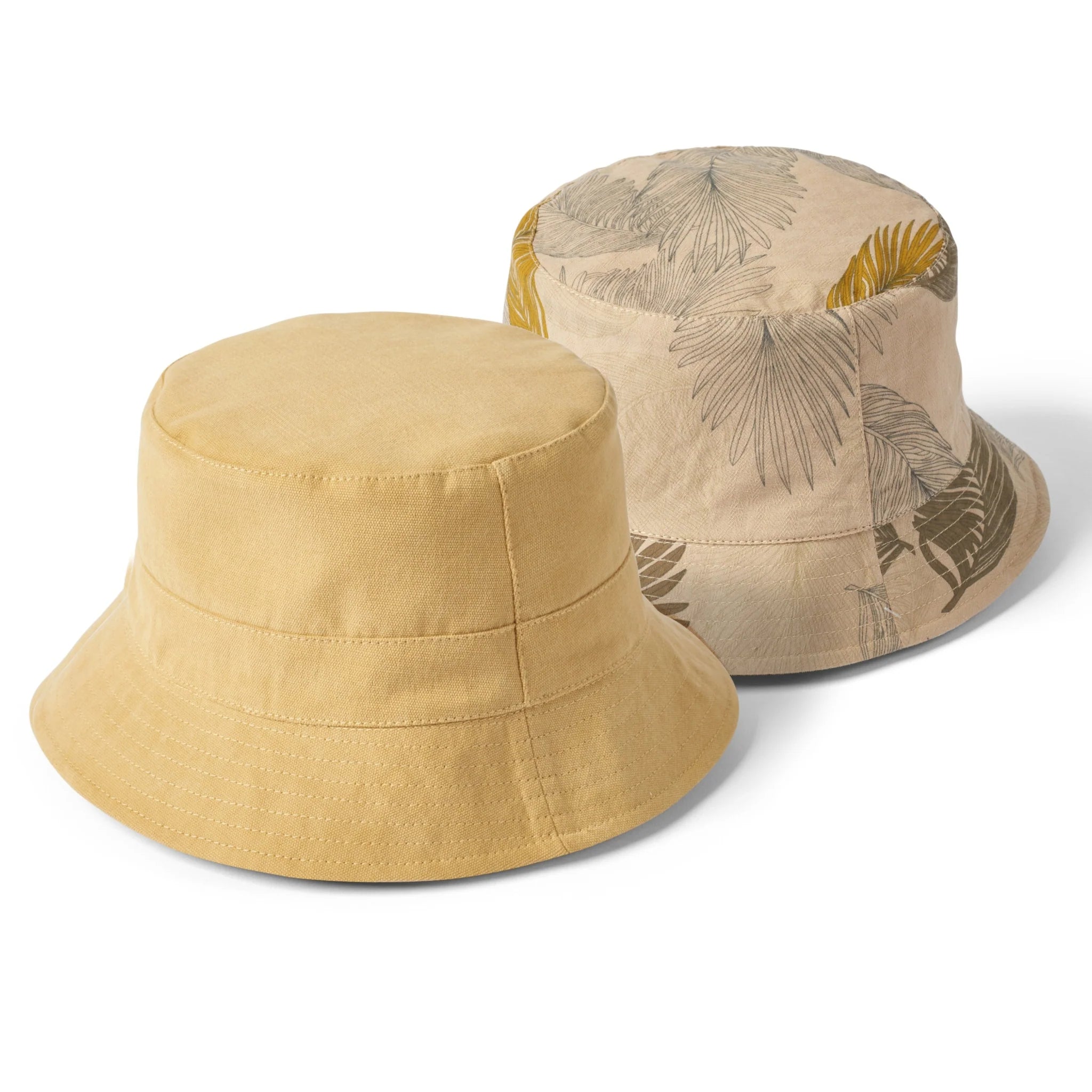 Cotton Reversible Bucket Hat - Mustard