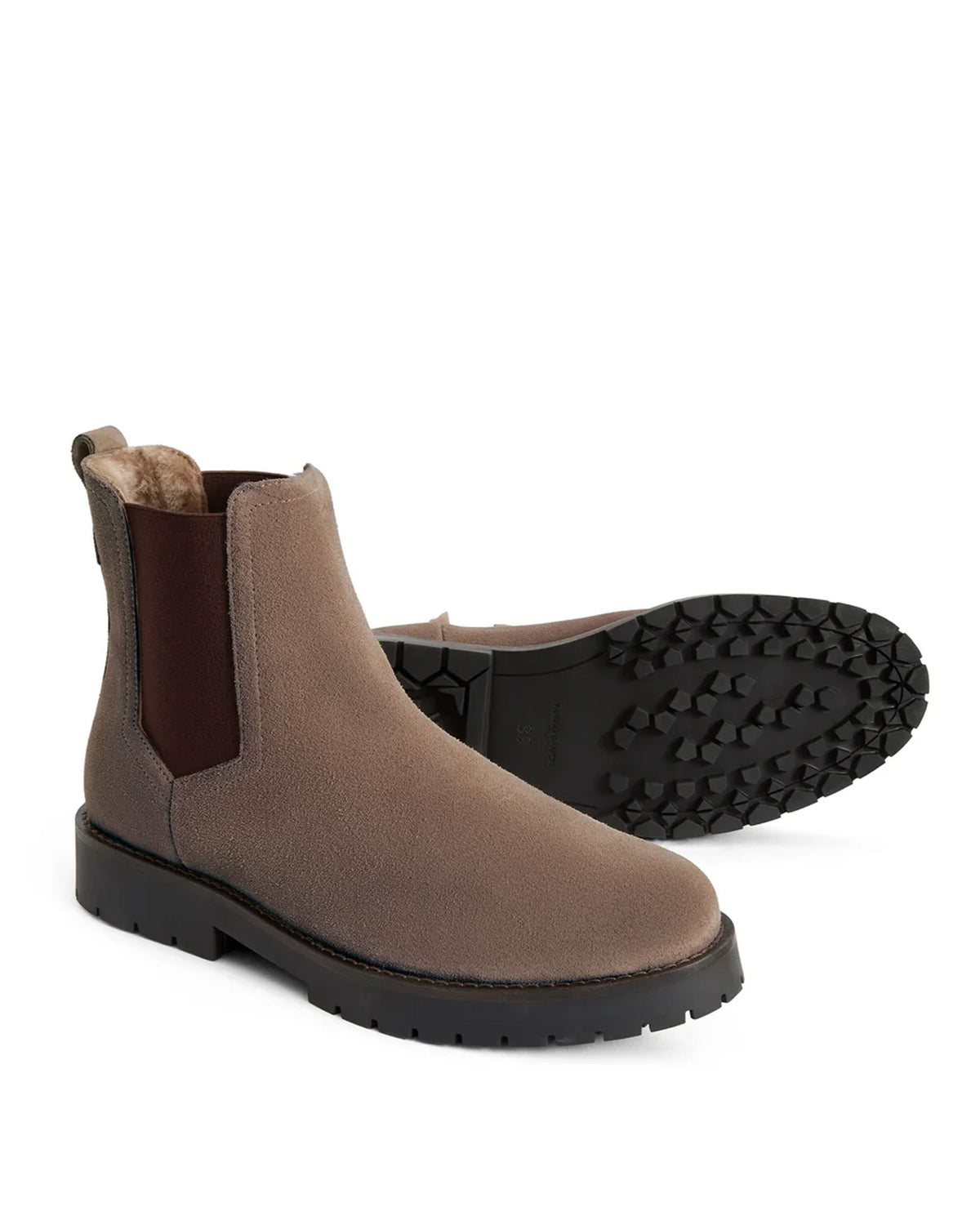 Sheepskin Boudica Boot - Deep Taupe Suede