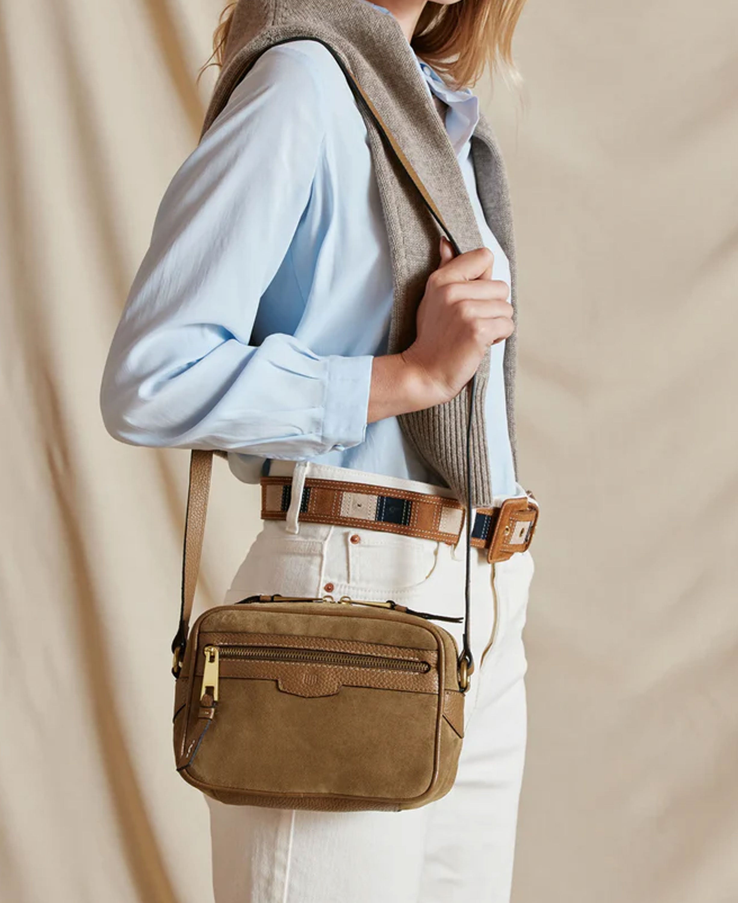 Fulham Cross Body Bag Suede - Tan