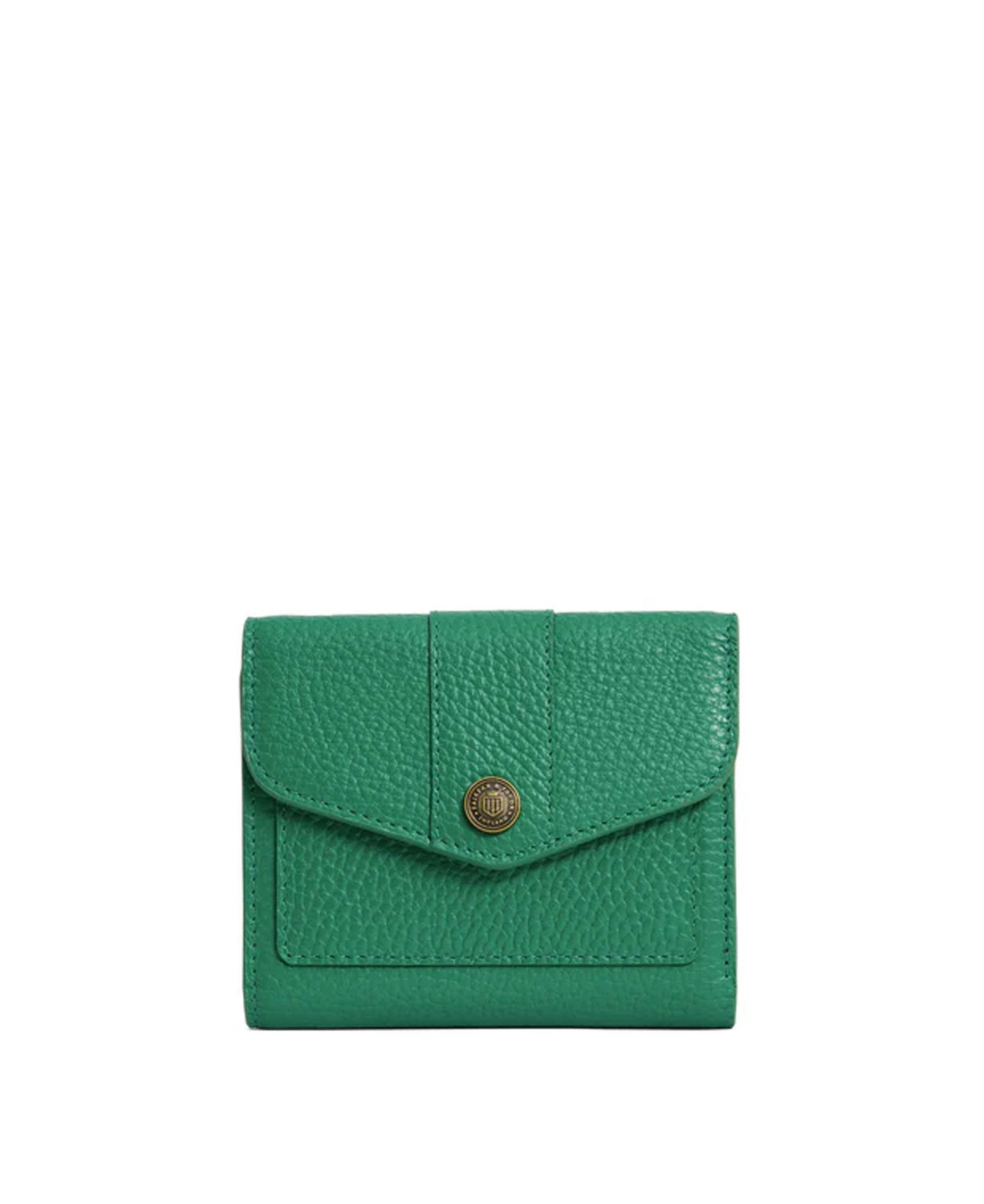 Langford Button Purse Leather - Clover Green