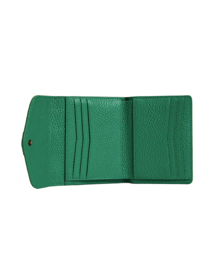 Langford Button Purse Leather - Clover Green