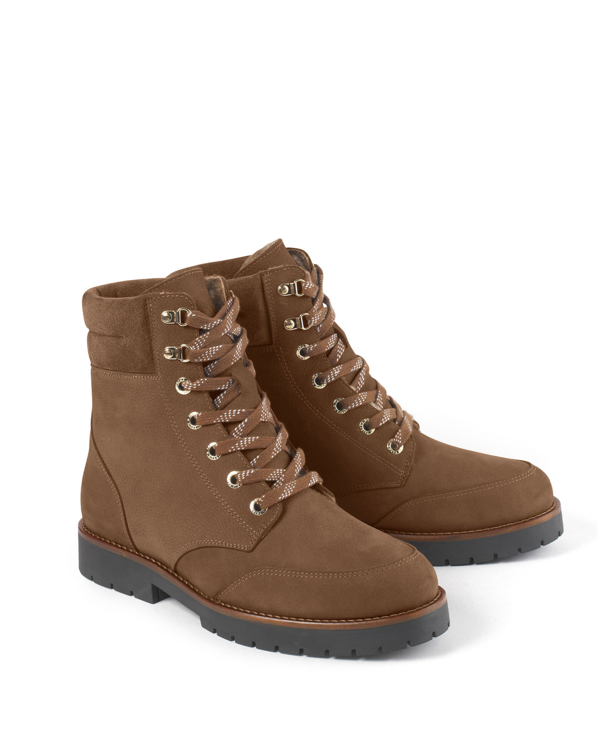 Shearling Lined Galway Ankle Boot - Cognac Nubuck