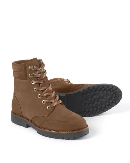 Shearling Lined Galway Ankle Boot - Cognac Nubuck