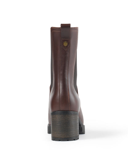 Heeled Boudica - Mahogany Leather