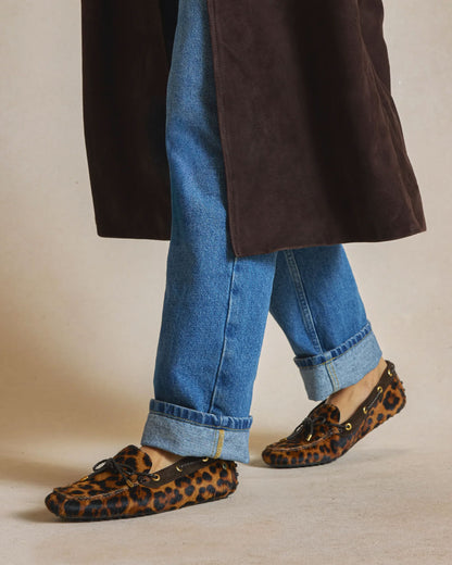 Henley Driving Shoes - Leopard Haircalf