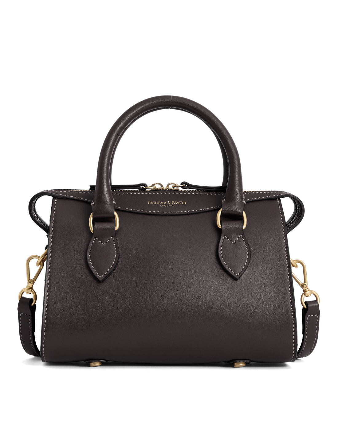 Mini Kew Top Handle Bag - Mahogany Leather