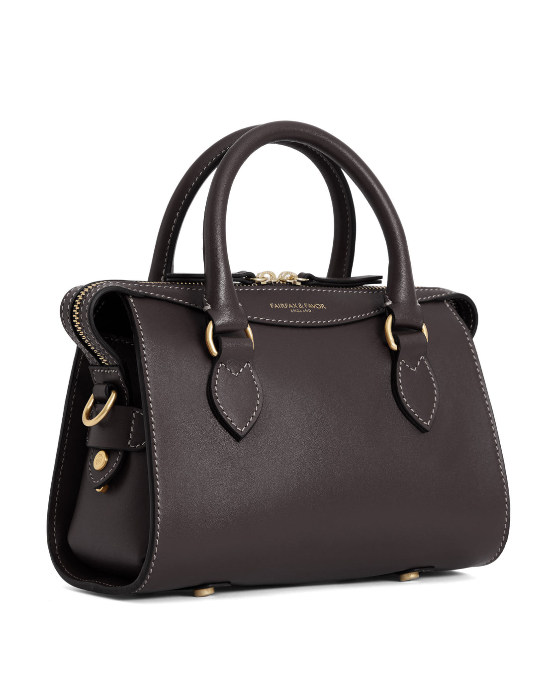 Mini Kew Top Handle Bag - Mahogany Leather