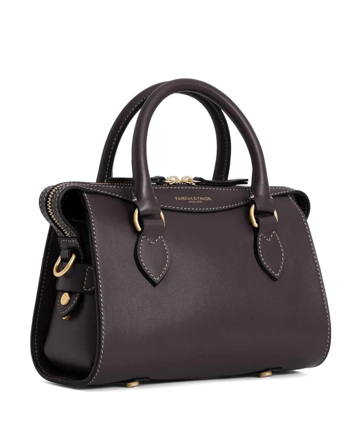 Mini Kew Top Handle Bag - Mahogany Leather