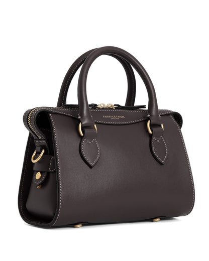 Mini Kew Top Handle Bag - Mahogany Leather