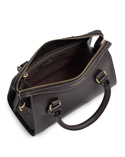 Mini Kew Top Handle Bag - Mahogany Leather