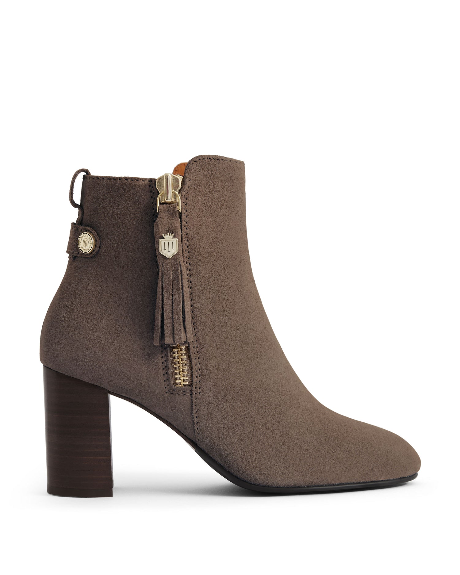 Oakham Heeled Ankle Boot - Deep Taupe Suede