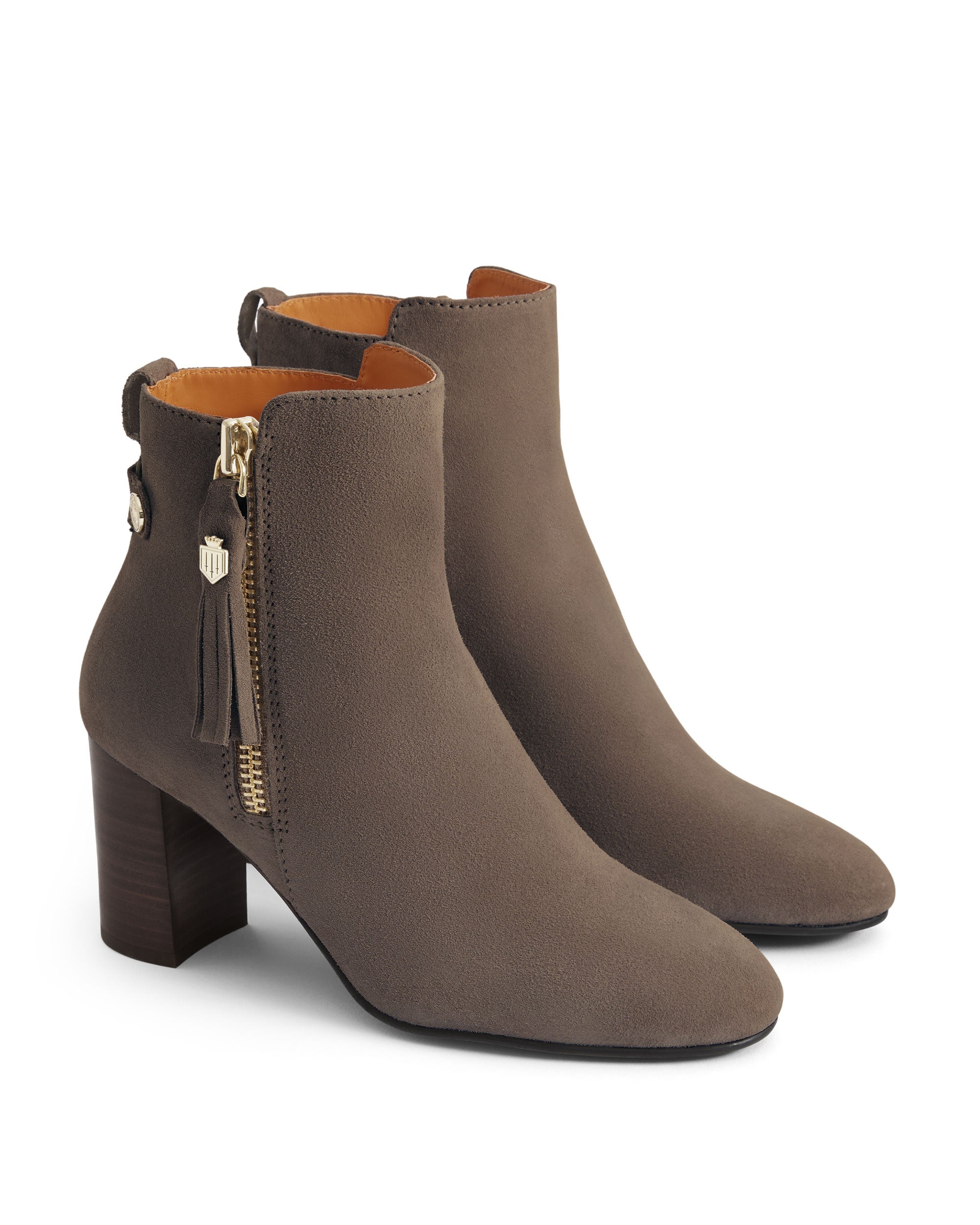 Oakham Heeled Ankle Boot - Deep Taupe Suede