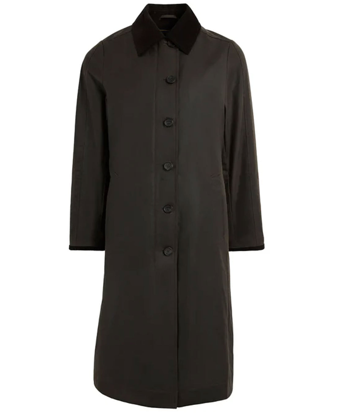 Edith Wax Longline Coat - Khaki