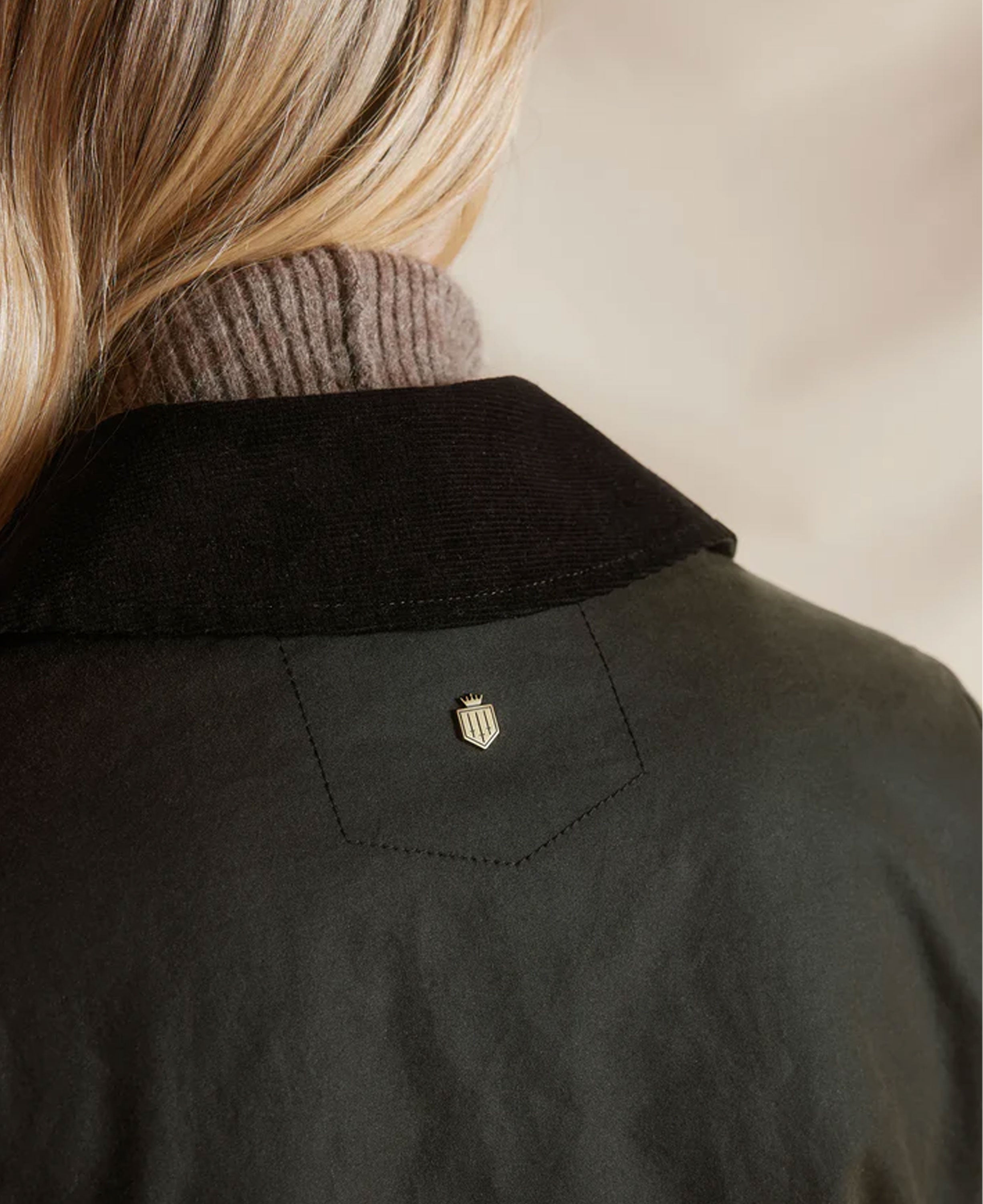 Edith Wax Longline Coat - Khaki