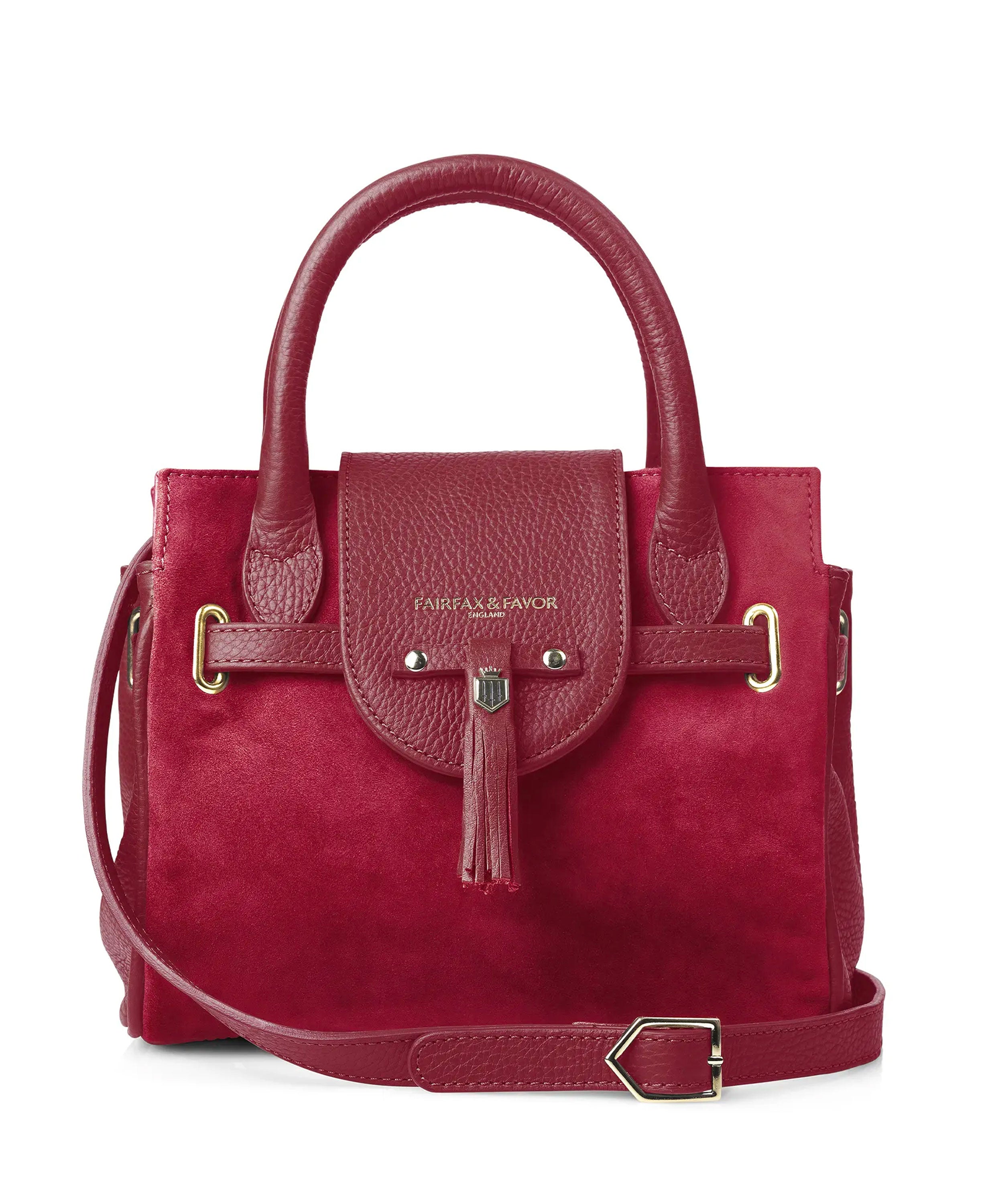 Mini Windsor Handbag - Cherry Suede