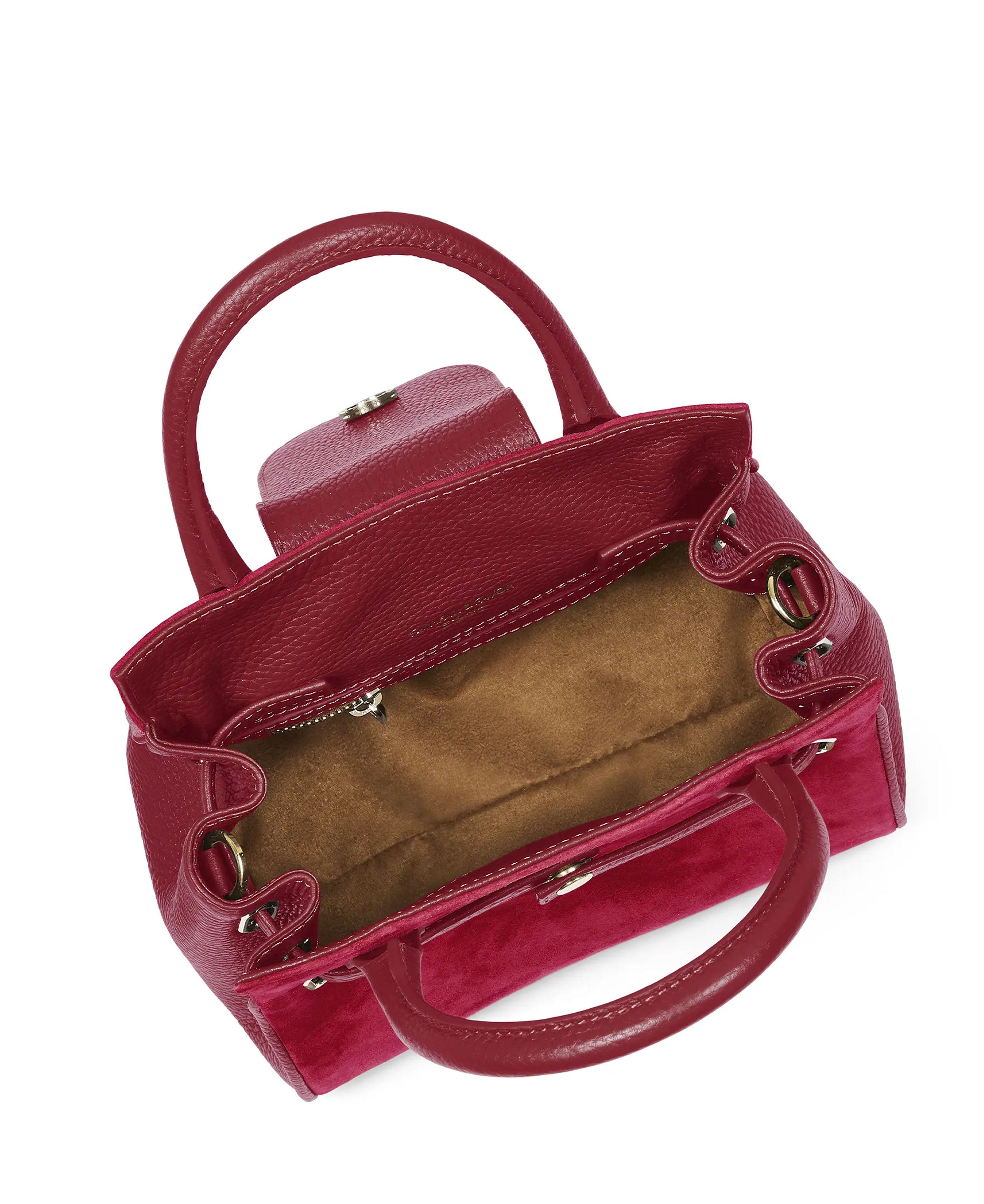 Mini Windsor Handbag - Cherry Suede