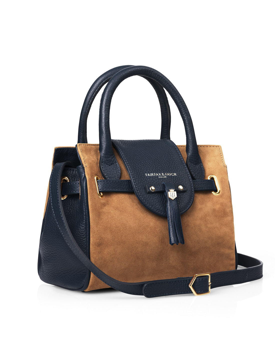 Mini Windsor Handbag - Tan/Navy