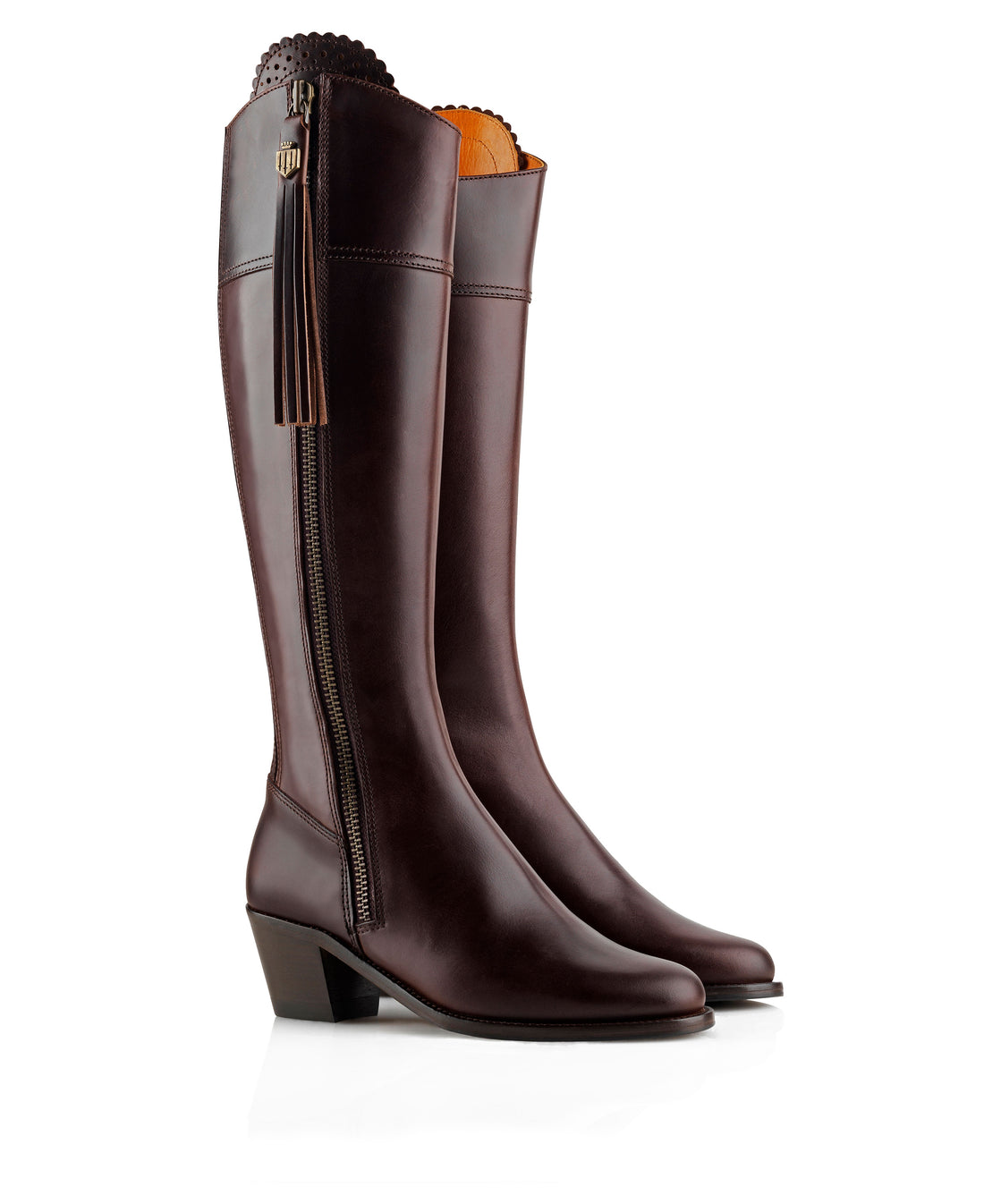 Regina Heeled Boot - Mahogany Leather