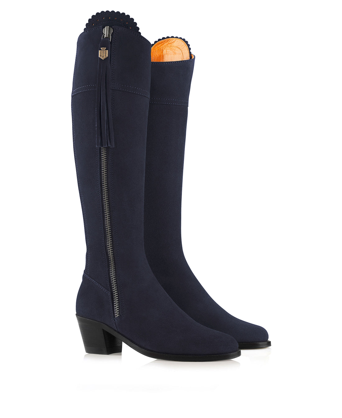 Regina Heeled Boot - Navy