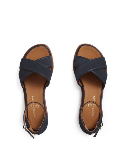 Valencia Sandal - Navy Suede