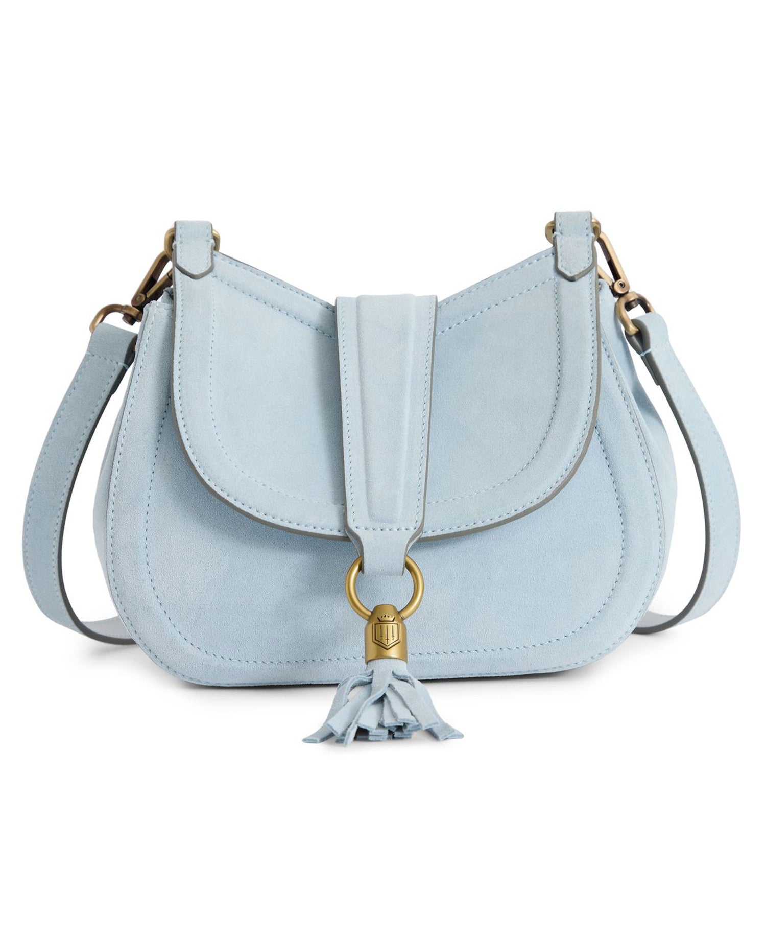 Langham Messenger Bag Suede - Sky Blue
