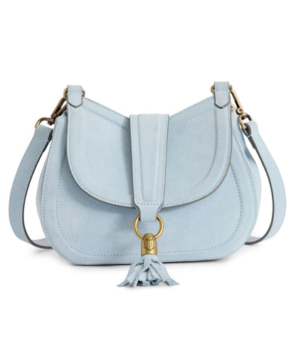 Langham Messenger Bag Suede - Sky Blue