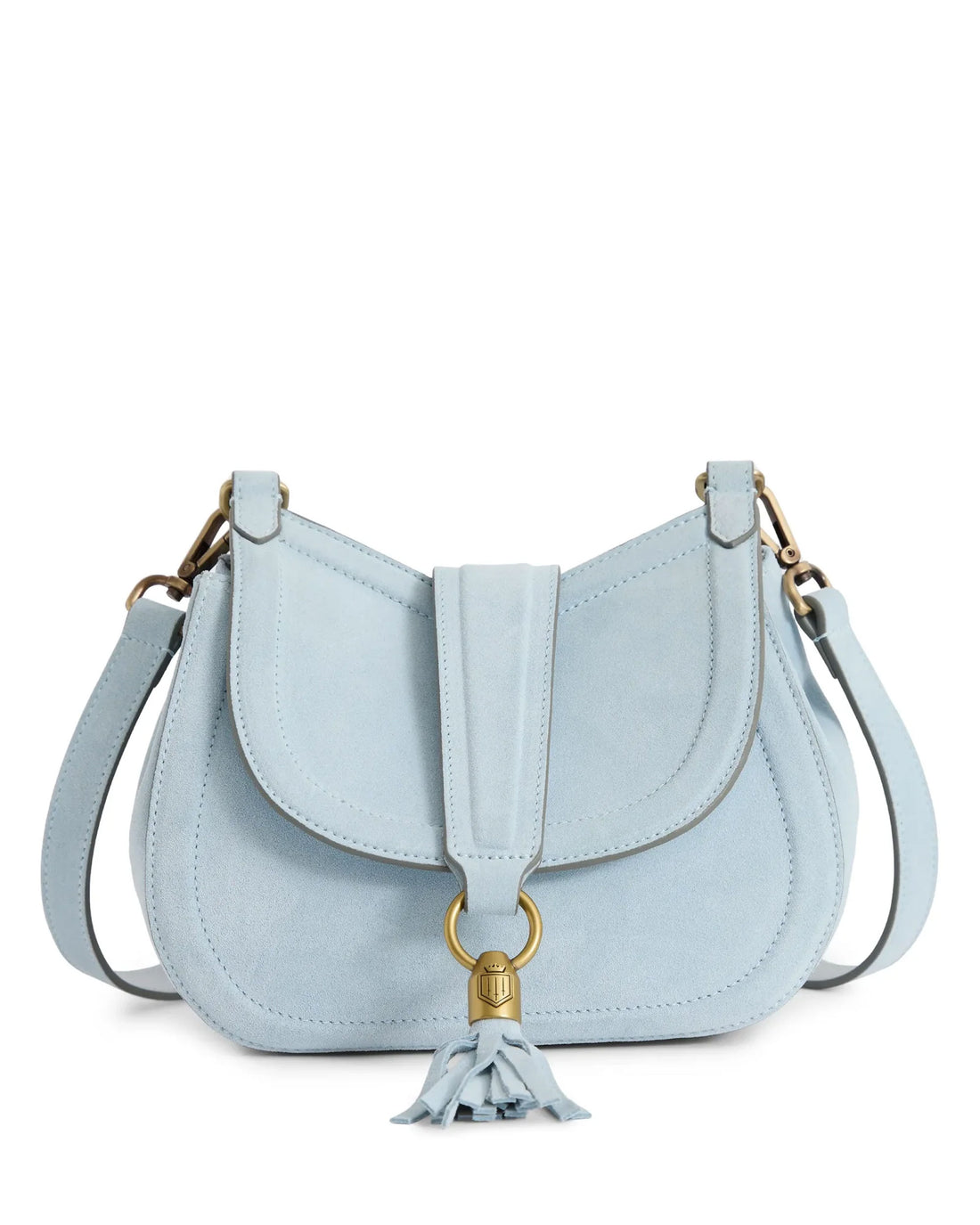 Langham Messenger Bag Suede - Sky Blue