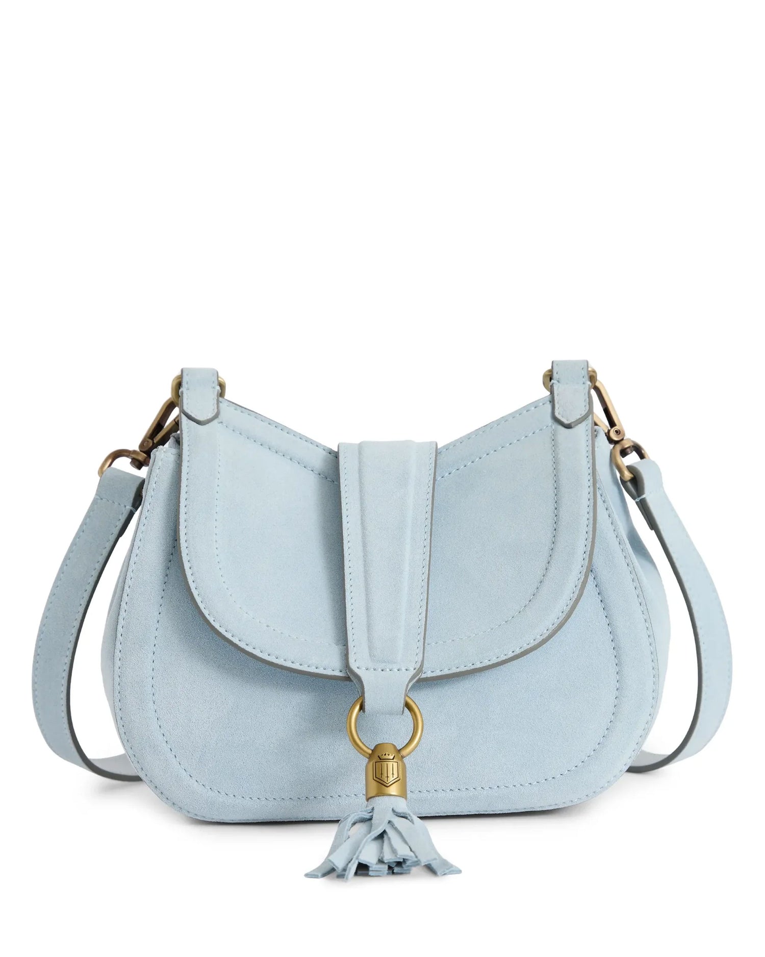Langham Messenger Bag Suede - Sky Blue
